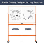 Whiteboard on Wheels, 48x32 Inches Mobile Whiteboard, Rolling Dry Erase Board with Stand, Magnetic Standing White Board for Office, School, Home, Large Double Sided White Board with Paper Pad