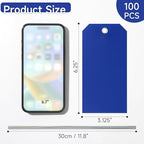 100 Pieces Plastic Shipping Tags with Wires Blank Labeling Tags Waterproof Hang Tags with Reinforcement Hole Durable Wire Tags Labels Stacking Tags for Equipment Parts (Dark Blue, 6 1/4" x 3 1/8")
