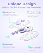 Four Candies White Correction Tape, 39.4 Feet, 4 Pack Easy to Use Applicator for Instant Corrections, Tear-Resistant, Smooth & Quick-Drying Tape for Office & School Supplies