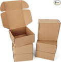 PHAREGE 8x8x4 inch Gift Shipping Boxes 6 Pack Brown, Tab Lock Tuck Top Mailing Boxes for Packaging Small Business, Small Cardboard Mailer Boxes for Wrapping Present