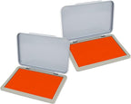 2 Pack Metal Case Stamp Pad Medium Size, Orange Color - Size: 3" x 4" - Choose from 15 Ink Colors