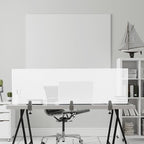 Desk Divider, Acrylic Desk Privacy Panels, Privacy Desk Screen, Frosted Acrylic Partitions with C-Type Clamps Acrylic Table Top Sneeze Guard for Offices Schools (60x18x2 in)