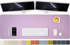 Large Desk Mat - 47.2"x 17" Non-Slip PU Desk Pad for Office and Home - Ideal for Large Mouse Pad and Desk Mats on Top of Desks(Purple)