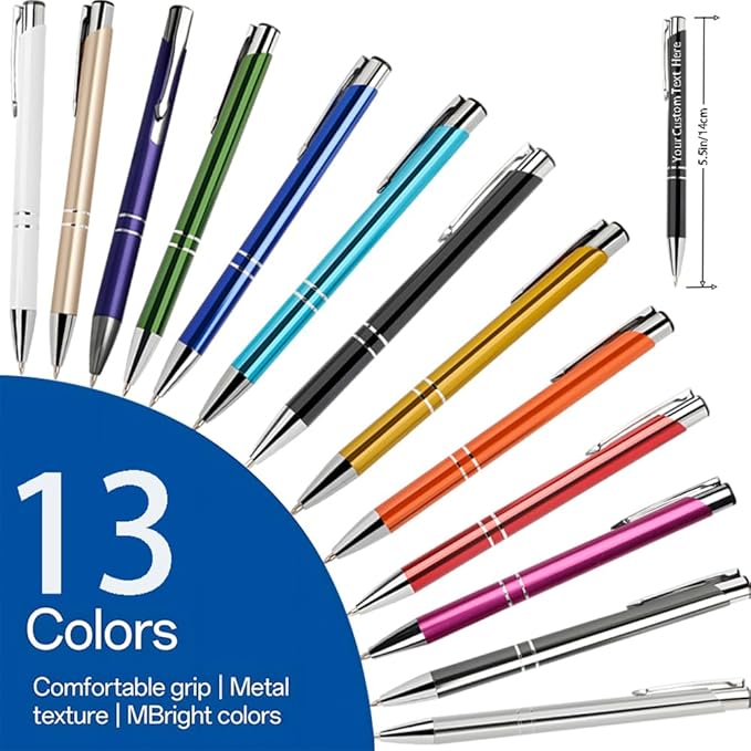 Yucold Customized ballpoint pens in bulk, personalized ballpoint pens with free engraving, for use in companies, enterprises, graduation anniversaries (Grey,260)