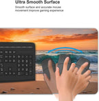 Gaming Mouse Pad,Large Mouse Pads for Desk,Non-Slip Rubber Base Extended Mousepad,XXL Keyboard Mouse Mat,Stitched Edges Computer Keyboard Desk Pad,35.4x15.8inch,Sunset Waves
