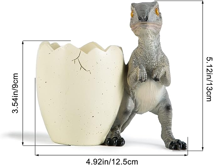 Banllis Cute Pencil Holder Funny Dinosaur Desk Accessories,Pen Organizer for Home and Office Decorative Supplies,Decor Toothcup,Resin Gift for Man and Women