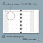 POPRUN 2026 Planner (Medium - 6.5'' x 8.5'') with Hourly Schedule, Vertical Layout - 2026 Weekly Calendar (Jan. 2026 - Dec.2026) for Time Management, Monthly Tabs, Spiral Bound, Soft Cover - Night Sky Blue