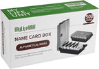 MyLifeUNIT Business Card Holder, 2.2" x 3.5" Index Card Organizer with Dividers and Index Tabs, Capacity: 500 Cards