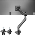 monTEK Single Monitor Arm, Mechanical Spring Monitor Arm for 17-40" Ultrawide Screens, Adjustable Monitors Desk Mount Holds up to 24.2 lbs with C Clamp/Grommet Desk Mount, VESA 75/100mm, MA1011BK