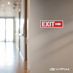 iSYFIX Exit Signs 6 Pack 12x4 Inch with Directional Right Arrows - Rust Free Aluminum, Laminated for UV, Weather, Scratch Resistance - Ideal for Offices, Schools, Theaters, Restaurants