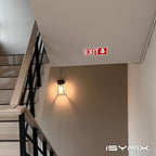 iSYFIX Exit Signs Stickers 12 Pack 12x4 Inch - Laminated Premium Vinyl Directional Down Arrow Signs for Buildings, Office, Workplace, Stores, Schools, Theaters, Parking, Restaurants, Factories