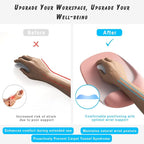 ErgoEase Ergonomic Mouse Pad with Gel Wrist Support - Premium Lycra Fabric, Non-Slip, Ideal for Laptop & Desktop, Office & Gaming，Desk Accessories (07Walnut Grain)