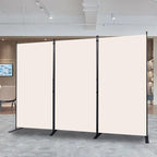 CHOSENM Room Divider, 3 Panel Folding Privacy Screens with Wider Support Feet, 6 Ft Portable Room Partition for Room Separator, 102" W X 71" H, Beige