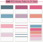 ELII 500 PCS Sticky Index Tabs 2 Inch Colorful Sticky Tabs for Notebooks, Page Markers Tabs for Binders