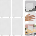 4 Pcs Desk Divider Privacy Panel, 23.6”L X15.8”W Frosted Acrylic Desk Privacy Panels with 8 Clamps for Offices Schools Call Centers (Frosted Color)