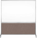 DivideWrite Mobile Whiteboard | Double Sided Dry Erase Board | Portable Office Cubicle Partition | Display for Classrooms, Conference Rooms, Meeting Areas and More | Latte Fabric 6' Wide X 6' Tall