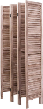 Giantex 6 Panel Wood Room Divider, 5.6 Ft Tall Folding Freestanding Partition Privicy Room Dividers Screen for Home, Office, Restaurant, Bedroom (Brown)