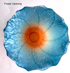 Bieye LS22 Lily Flower Blown Glass Lampshade (Orange Blue, Opening I.D. 1.26" x O.D. 1.5")