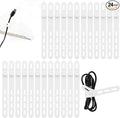 Donruby 24Pcs Silicone Cable Ties - Reusable & Washable with Locking Buckles, Adjustable Fastening Cable Management Straps, Multi-Purpose High Elasticity Cord Organizer (White)