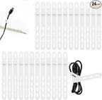 Donruby 24Pcs Silicone Cable Ties - Reusable & Washable with Locking Buckles, Adjustable Fastening Cable Management Straps, Multi-Purpose High Elasticity Cord Organizer (White)