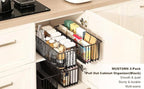 TrailBlaze Heavy Duty Pull Out Wire Storage Baskets for Kitchen Cabinets – Carbon Steel Slide-Out Drawers – Undershelf Pantry & Bathroom Organizer – Easy Install