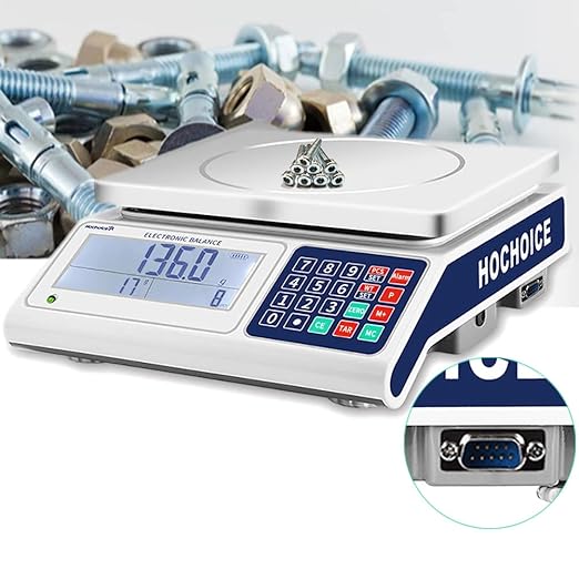 Industrial Scale Counting Scale Precision Electronic Gram Scale Lab Industrial Counting and Weighing 66lb/0.0011lb-30kg / 0.5g Accuracy with RS232 Port for Connecting Computer or Printer