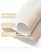YSAGi Non-Slip Leather Desk Pad, Desk Matt for Desktop, Waterproof Laptop Computer Keyboard Mat, Table Protector Blotter Mat, Large Mouse Pad for Office/Work/Home/Decor(Beige, 23.6" x 13.7")