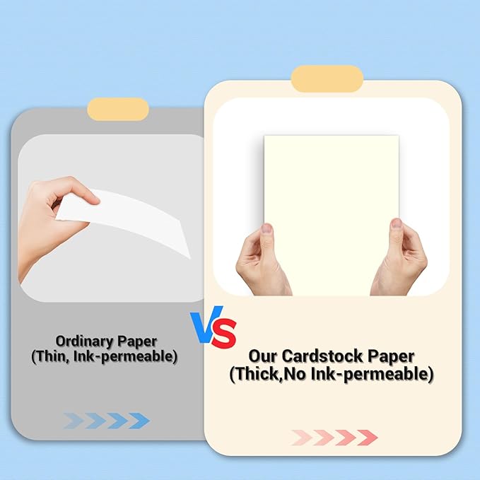 Cardstock 8.5 x 11, Thick Printer Paper, Card Stock Paper 200 gsm, 120 Sheets Cream Card Stock, Off White Heavy Card stock, Construction Paper for Invitations, Diy Cards, Business Cards, Drawing etc