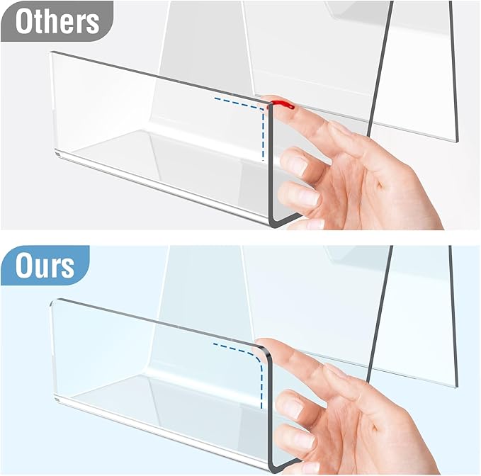 Aredpoook 6 Pack Acrylic Book Stand, Clear Easel Stand for Display, Book Display Holder, Display Stand for Album, CD, Magazine, Postcard, Picture, Plate, Artworks, Phone, Tablet