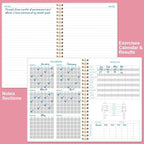 Fitness Journal for Women & Men - A5 Workout Journal/Planner Daily Exercise Log Book to Weight Loss, Gym, Muscle Gain, Bodybuilding Progress - Daily Personal Health & Wellness Tracker, Spiral-Bound, 5.8" x 8.3", Pink