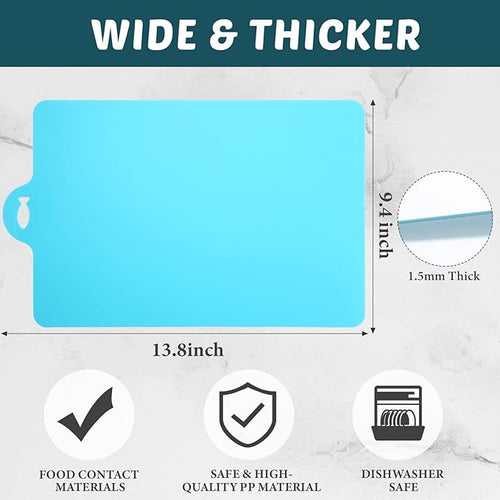 20 Pcs Flexible Cutting Board Mats Plastic Cutting Mats Non Slip Chopping Board Dishwasher Safe Anti Skid Extra Thick Cutting Mats with Food Shaped Hanging Holes for Kitchen Food about 14 x 9.4 inch