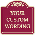 Custom Decorative Sign, Personalized Metal Sign for Business, Driveway, Home, Airbnb, Office Door Plaque,Burgundy Background Sign, 18x18 Inches, ACM, Fade Resistant, Made in USA by Sigo Signs