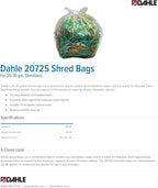 Dahle 20725 Shred Bags w/Gusseted Sides for Maximum Capacity, for Dahle 20-30 gal. Shredders (Pack of 100)
