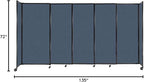 Versare Straightwall Sliding Portable Wall Partition | Freestanding Office Dividers | Locking Wheels | Temporary Room Separator | 11'3'' Wide x 6' Tall Ocean Fabric Panels