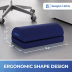BlissTrends Foot Rest for Under Desk at Work - Versatile Foot Stool with Washable Cover - Comfortable Footrest with 2 Adjustable Heights for Car, Home and Office to Relieve Back,Lumbar,Knee Pain-Blue