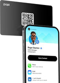 Popl Smart NFC Business Card - Sleek Modern Digital Business Card w/Instant App-Free Sharing - Customizable NFC Cards Compatible w/iPhone & Android (Black)
