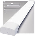 Modlicht LED Shop Light Fixture, 2FT Linkable 18W Plug in Wall Light, 5000K Closet Light for Workbench Kitchen Basement, Under Cabinet Lighting, LED Tube Light Fixture with Plug, Triproof, White