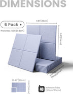Fluxynara Large Felt Bulletin Board 36" x 24"Cork Board Alternative-6 Pack with 40 Safe Removable Adhesive Tabs, Cork Boards for Walls Cork Board for Home Office Classroom Pin Board-Soft Periwinkle
