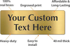 SmartSign Custom Brass Sign - 3" x 8", 40 mil REAL Bugle Brass Metal, Personalized Name Door Sign, Heavy-Duty Premium Engraved Door/Wall Mount Plaque for Business/Office, Gold and Black