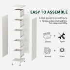 Yukimo 4 Drawer File Cabinet with Lock, Vertical File Cabinet with Lock, Locking File Cabinet Hanging Files for A4/ Legal/Letter, Require Assembly, White