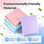 BinderX Extra Durable 1.5 Ring Binder, Round Ring 1.5 Inch Binders, Fits 325 Sheets of 8.5x11 Paper, Customizable View Cover with Inside Pockets, Cute 1.5" Binder, School Supplies for Girls, Lavender