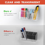 Banafich Magnetic Dry Erase Marker Holder, Acrylic Magnet Pen Holder for Whiteboard, Refrigerator, Magnetic Fridge Organizer for Office, Classroom, Whiteboard Maker Holder, Locker Organizer