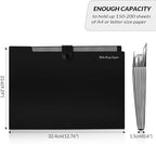 SKYDUE 8 Pockets Expanding File Folders, Accordion Folders, Portable Paper Bill Receipt Organizer, Letter Size, Home College School Office Supplies, Black