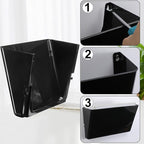 Tenceur 10 Pcs Single Pocket Wall Mount File Holder Black Plastic Wall Pocket with Screws and Tape Hanging File Organizer Letter Holder for Home Letters Mail Magazine Office