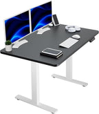 VIVO Electric 48 x 30 in Standing Desk, Memory Height Adjustment, 1B Series, Holds 220 lbs, One-Piece Black Top, White Frame, DESK-KIT-1W5B