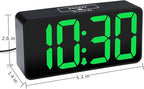 DreamSky Small Digital Alarm Clock for Bedroom, Large Big Numbers Display with Brightness Dimmer, Electric Bedside Desk Clock with USB Charging Port, Adjustable Alarm Volume, USB-C Adapter Powered
