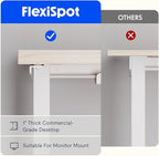 FLEXISPOT L Shaped Standing Desk, 71 x 63 Inch Electric Height Adjustable Corner Desk, Sit Stand Computer Workstation, Preset Controller, Home Office, White Frame with Maple Top, White Drawer