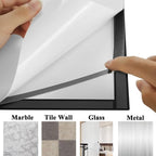 JIUYE 24Pcs 8.5x11 Magnetic Sign Holder Wall Mount,Self-Adhesive Plastic Display Frames,Clear PVC Sign Holder with Magnet Strip Border for Window/Door/Fridge/Document Notice Paper,Black