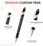 ENOMY Personalized Pens Bulk Free Engraved with Logo/Name/Message Black Ink Custom Pens Customized Stylus Ballpoint Pens Ideal Gifts for Business Anniversary (10)