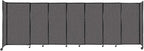 Versare Straightwall Sliding Portable Wall Partition | Freestanding Office Dividers | Locking Wheels | Temporary Room Separator | 15'6'' Wide x 5' Tall Charcoal Gray Fabric Panels